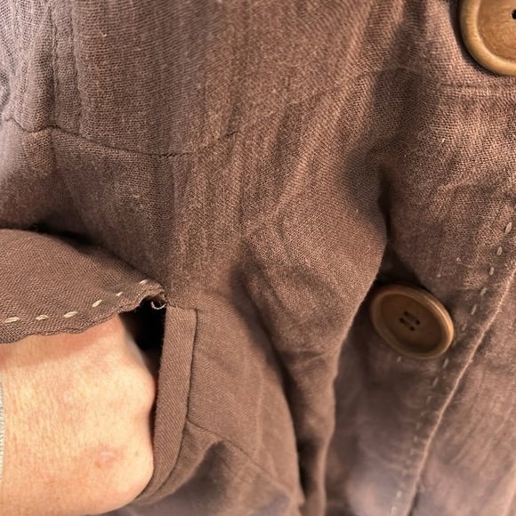 Cocoa Brown Belted Cotton Coat Dress Trench Style Women’s Size L NWT - Picture 8 of 12